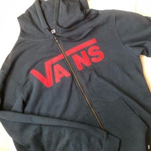 Vans Men’s Navy Blue Zip up Hoodie Sweatshirt